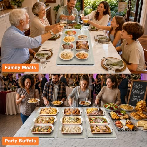 FYY Extra Large Warming Mat for Food, Rapid and Full Surface Heating Khaki - color: Khaki, size: XX Large Size: 36"x16"