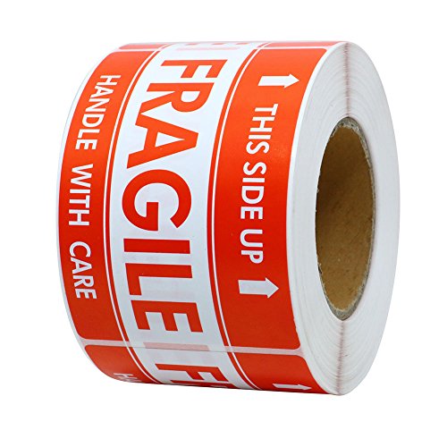 3" x 5" Handle with Care This Side Up Fragile Stickers Adhesive Label 500 Per Roll (1 Roll / 500 Labels) - size: 1 Roll / 500 Labels