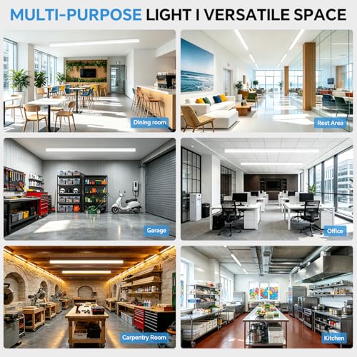 8ft LED Linear Strip Lights 100/80/60W, 30/40/5000K Garage Light - color: Suspended Mount, size: 8FT-4P