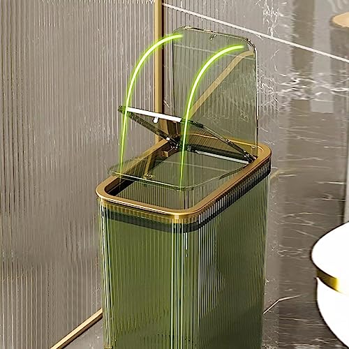 Bathroom Trash Cans with Lids, 2.6 Gallon (Green) - color: Green, style: Top and Bottom Opening