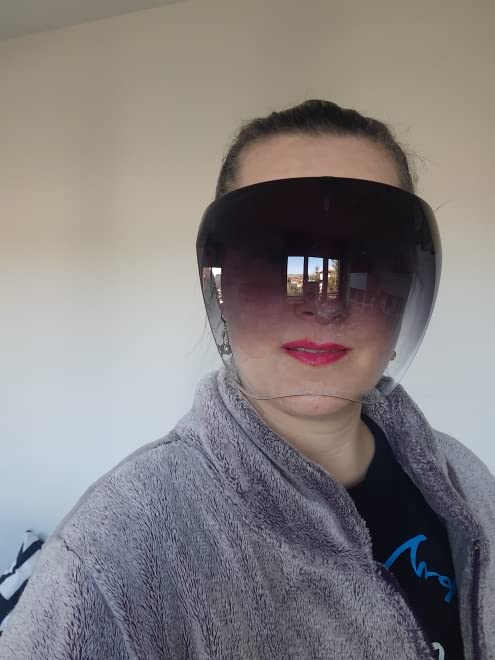 FEISEDY Full Face Shield Sunglasses – Anti-Fog UV400 Mirror Visor - color: 005 Gradient Grey