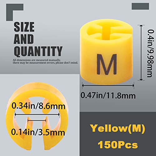 Hilitchi Clothes Hanger Size Color-Coding Garment Size Markers -(M 150Pcs) - size: M-150PCS