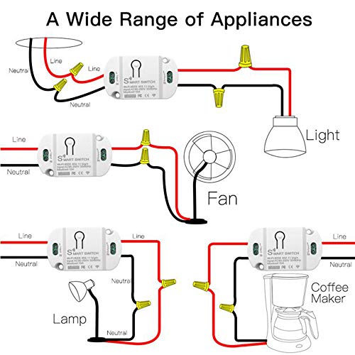10A Basic Wi-Fi Wireless Smart Switch for Smart Home Smart Life APP Compatible with Alexa & Google Home Assistant No Hub Required Support DIY Module (3 pcs) - style: 10A 3 Pcs