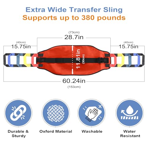 Transfer Sling, Transfer Belt for Elderly, Gait Belts for Seniors - color: Orange 1