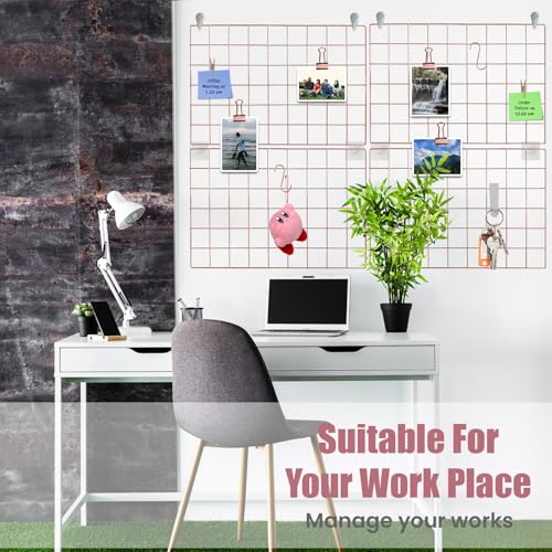 CIKLCIX Wire Wall Grid Panel Set of 2, Photo Display Board & Memo Board - color: Rose Gold, size: 2 Pack
