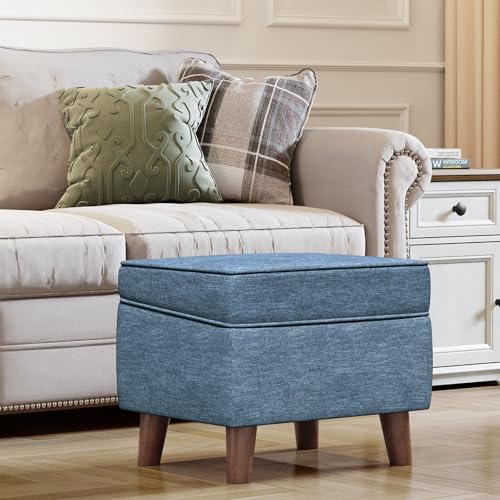 FAGAGA Foot Rest with Adjustable Cover, Storage Ottoman Dorm - color: Blue, size: 15.8"D x 18.5"W x 15.8"H