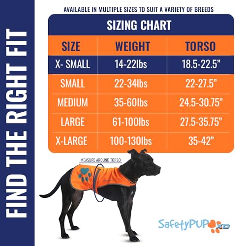 Blaze Orange Dog Vest. Reflective High Visibility in Hunting & Wooded Areas - size: X-Small