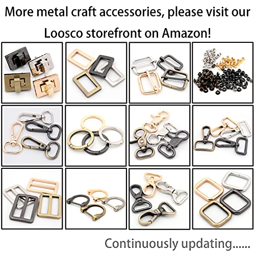 Loosco single prong buckle, 6PCS Strap Buckles Tri-Glide Slide Buckles for Shoes Purse Making Accessories - color: Silver