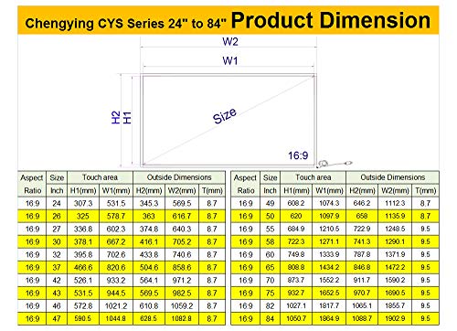 Chengying 30 inch Multi-Touch 10 Point Infrared Touch Frame, ir Touch Panel, Infrared Touch Screen Overlay - size: 30 inch