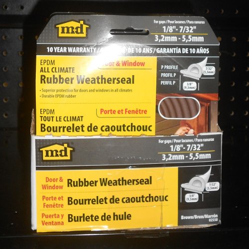 MD Building Rubber Window Seal for Small Gaps, Brown, 17ft - color: Brown, size: 7/32 in. x 3/8 in.