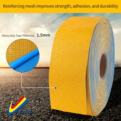 Reflective Pavement Marking Tape Slip-Resistant and Durable, Heavy-Duty Rubber Base for Outdoor Applications, Perfect for Driveways, Walkways, and Parking Areas (Yellow, 4 Inch X 108 Feet) - size: 4 Inch X 108 Feet
