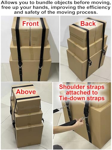 Shoulder Moving Straps With Cargo Tie Down, Move, Lift, Carry, Lashing and Secure for Safe and Efficient Moving of Heavy Objects, Furniture, and Appliances - 2 Person - color: 2 Person Moving Straps