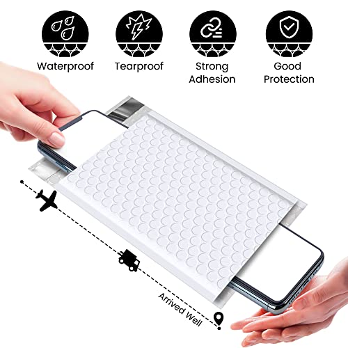 Fuxury Bubble Mailers 4x8" 500 Pack Wihte Self Seal Padded Envelopes Bulk - color: White, size: 4×8" 500PC