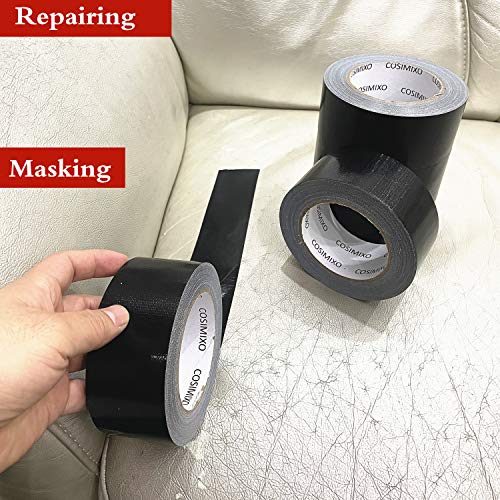 COSIMIXO 45-Pack Black Heavy Duty Duct Tape, 2 inches x 30 Yards, Strong, Flexible, No Residue, All-Weather and Tear by Hand - Bulk Value for Repairs, Industrial, Professional Use - color: Black, size: 45-Pack 2" x 30yds