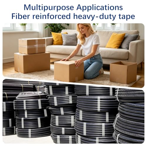Filament Strapping Tape 1" x 60Yd 3 Rolls Fiberglass Reinforced - size: 3 Rolls 1in x 60 Yd