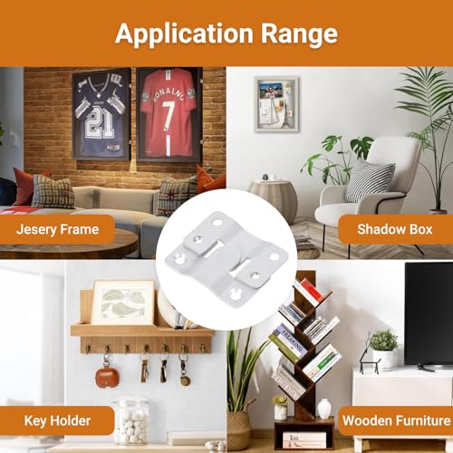 16Pcs Stainless Steel Interlock Hanging Buckle,Flush Concealed Mount Brackets Stainless Steel Z Clip Bracket Interlock Hanging Buckle for Picture Display Art Gallery - color: Silver, size: Large Without Screws