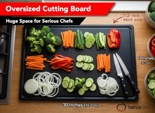 Extra Large 30x18 Black Cutting Board with Groove for Meat, Carving and BBQ - color: Black, size: 30"L x 18"W