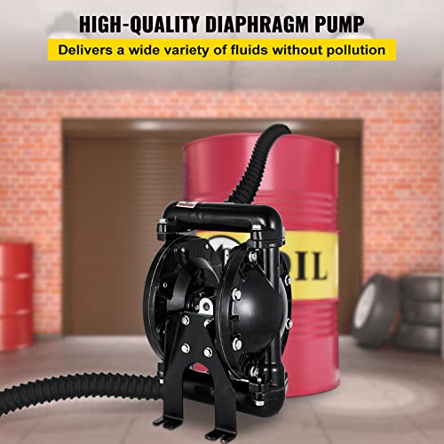 VEVOR Air-Operated Double Diaphragm Pump 1 inch Inlet Outlet Aluminum 22 GPM Max 100PSI, Nitrile Diaphragm, QBY4-25L-1inch-35 - size: 22 GPM