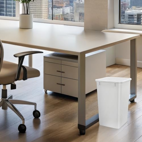 Rev-A-Shelf Double Pullout Garbage Trash Cans for Kitchen Cabinets, 35 Qt - color: White, style: 2 Pack