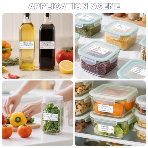 1200 Pieces Removable Food Labels Stickers, 2 Rolls 1x2 Inch