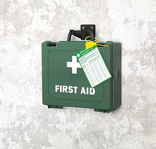 Safety First Aid Workplace First Aid Kit (Small 1-10 Persons) Economy HSE-Compliant with Inspection Tags, Wall Bracket, Extra Plasters