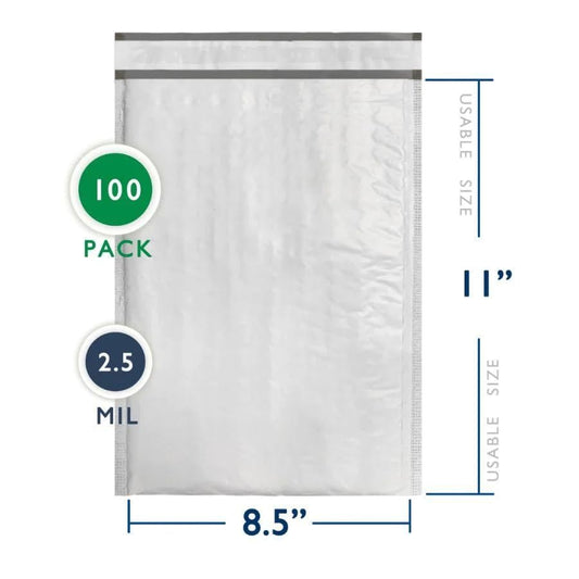 100 PC #2 8.5x12" Inches 100 Pack Inches Poly Bubble Mailers Shipping Padded Envelopes Self Seal Waterproof Cushion Envelopes - size: 8.5x12" 100PC