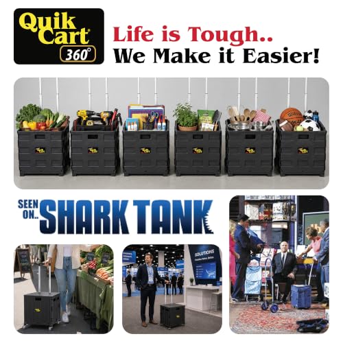 dbest Products Quik Cart 360 Collapsible Rolling Crate on Wheels - Black - color: Black, style: 360