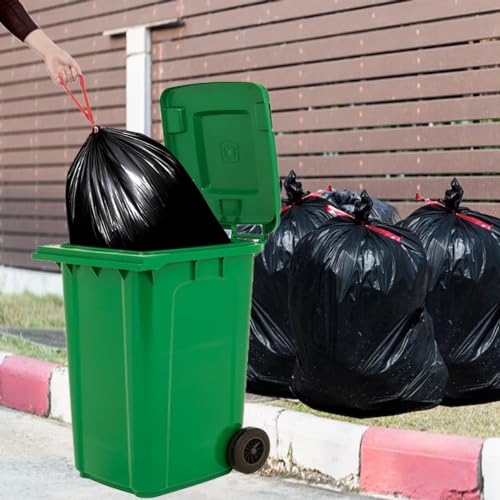 BEIDOU-PAC 39 Gallon Lawn & Leaf Trash Bags Drawstring, 50 Count, Heavy Duty Black & Unscented Plastic Bags, Multi-purpose Garbage Bags for Home Commercial, Outdoor, Construction, Industrial - style: 39 Gallon |50 Count