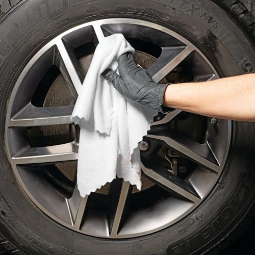 PIG Microfiber Cloths| Durable Low-Lint Microfiber Rags | 50 per box | 16" W x 16" L | White | PM50827-WH - color: White