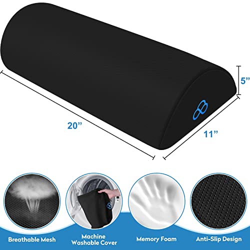 Foot Rest Ergonomic Pillow for Under Desk at Work, Black/X-Large - color: Black, size: Long-20 Inch