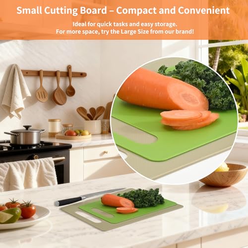 Luckyiren Plastic Cutting Board Set, 6-Piece Kitchen Cutting Mats, BPA-Free - color: Green/Red/Yellow/White; 4-Pack