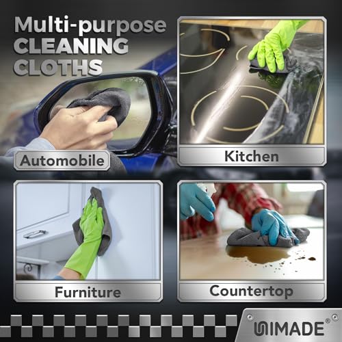 UNIMADE Microfiber Cleaning Cloth, 400 Pack Microfiber Towels for Cars - color: Grey, size: 400pk