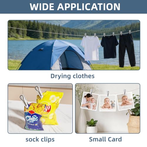 Clothes Pins, 36 Pack 2.5 Inch Plastic Clothespins with Storage Basket - color: White
