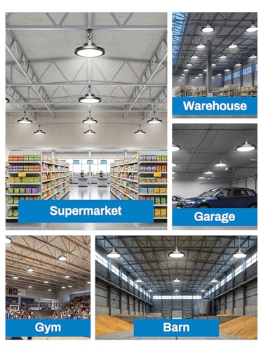 ONLYLUX 250W UFO LED High Bay Light, 37500LM 6000K High Bay Led Shop Lights - size: 250W-6P-6000K