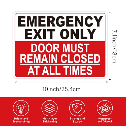 Emergency Exit Only Signs Sticker,Self Adhesive - color: Emergency Exit Only 02