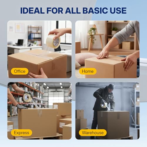NORTHSKY Packing Tape, 18 Rolls, 3" x 110 Yards, 2.6 Mil Industrial Acrylic Packaging Tape for Shipping, Moving, Storage, and Box Sealing - size: 3 inches x 2.6 mil