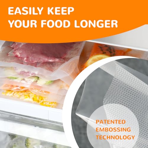 Food saver vacuum sealer bags rolls, Multiple Sizes, Box Storage,Less Waste - size: Family Pack Premium - 120 precut & 4 rolls