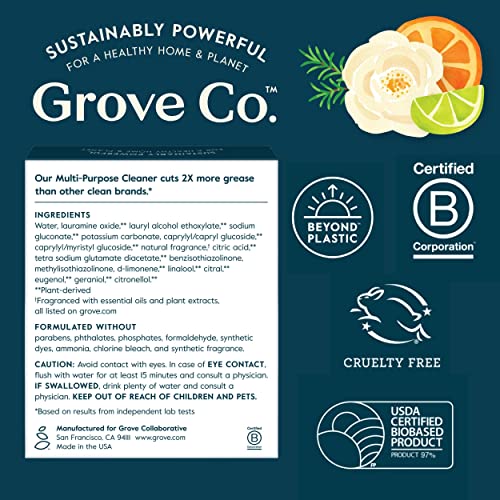 Grove Co. Multi-Purpose Cleaner Refills, 6 x 1fl oz, Orange & Rosemary - size: 1 Fl Oz (Pack of 6)