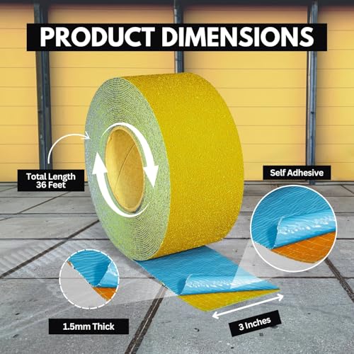 DuraMark RPT-750 Reflective Pavement Marking Tape, Yellow, 3 in x 36 ft - color: Yellow, size: 3 Inch x 36 Ft