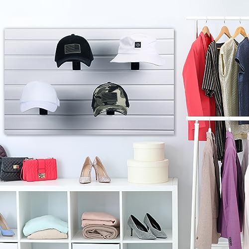 Barydat 6 Pcs Slat Wall Hat Display Wire Headwear Rack Slatwall Accessories Metal Retail Display Racks for Baseball Hats Beanies Wigs Organization, Home, Retail Store, Warehouse(Black) - color: Black