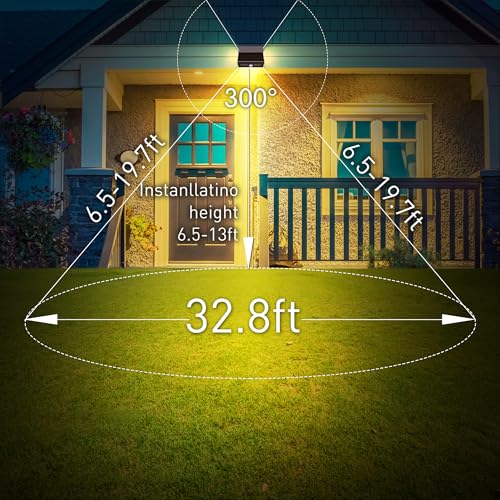 AURAXY Solar Motion Sensor Security Lights Outdoor, Bright Waterproof LED Lights, Wireless Solar Wall Light to Protect Your Home for Front Door Yard Backyard Garage Porch Fence - size: 2 Pack