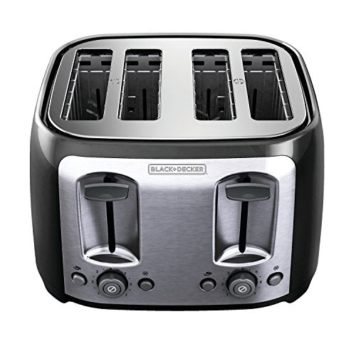 BLACK+DECKER 4-Slice Toaster with Extra-Wide Slots - color: Black, size: 4-Slice