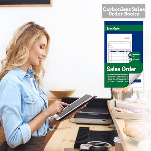 2 Pack Sales Order Book, 2-Part Carbonless, 4-3/16 x 7-3/16 Inches, 50 Sets - color: 2 Books-small -2 Part