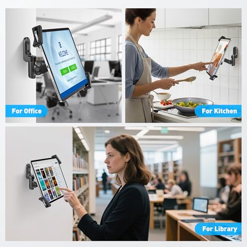 AboveTEK Anti-Theft iPad Wall Mount with Lock & Key, 360° Rotating Tablet Holder for 7.9"–14.6" Devices, Heavy-Duty Aluminum & Steel Kiosk Mount for POS, Restaurant, Retail & Business Displays