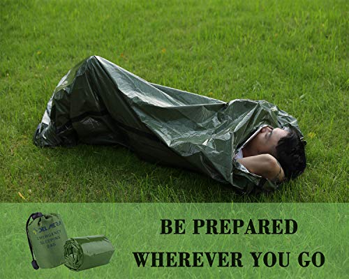 Emergency Sleeping Bag, Lightweight Survival Sleeping Bags Waterproof Thermal Emergency Blanket, Bivy Sack Survival Gear for Outdoor Adventure, Camping, Hiking, Orange, Green - color: Green- 1 Pack