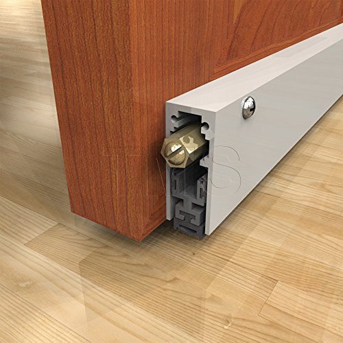 Automatic Door Bottom Seal - Under Door Seal with Double Neoprene Seal - Surface Mounted, Aluminum, 36" Long - color: Clear Aluminum