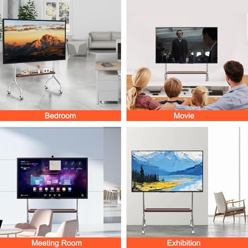 Easel Rolling TV Stand for 32-75" TVs, Stainless Steel TV Cart with Shelf - size: Style 1