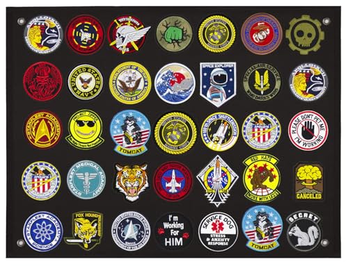Tactical Patch Display Holder Panel Board for Military Army Morale Hook and Loop Emblems, 18 Inches x 24 Inches, No Patches Included - color: Patch Board, Black - Small