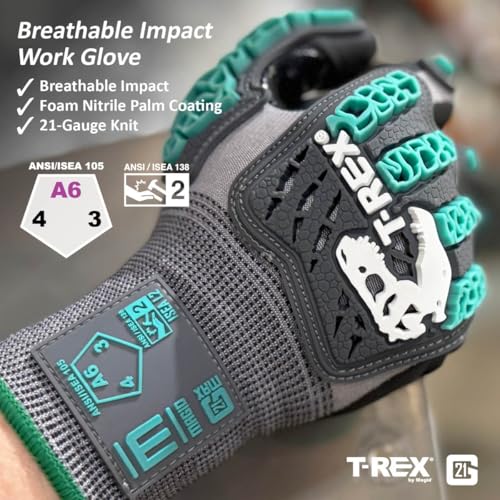 MAGID T-REX Impact Work Gloves - ANSI A6 Cut Resistant, TRX463, 72 Pairs - size: 8/Medium, style: 72 Pair