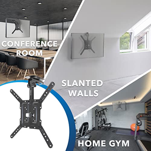 Mount-It! Flip Down TV Mount | Folding Ceiling TV Mount for 23 to 55 Inch | Heavy-Duty Bracket for Roof and Slanted Walls | Universal VESA fits up to 400x400mm, Height Adjustable 44 Lbs Capacity - color: Black